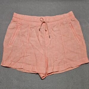 Athleta Size 18 Retreat Linen Shorts Pockets Lightweight Elastic Waist 4" Inseam